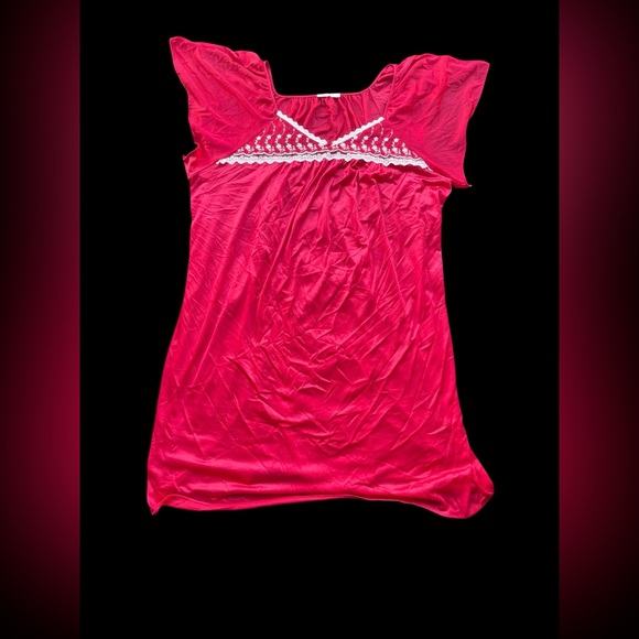 ✨Red lace trim babydoll top with a touch of fairy charm✨ - Picture 1 of 5
